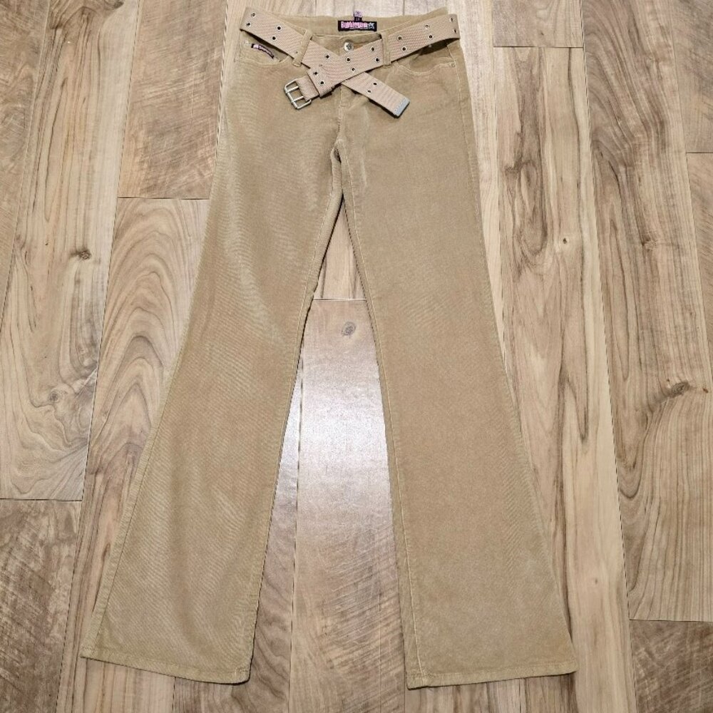 Vintage Bubblegum USA American Flavour Camel Cord Flare Pants + Belt 5/6